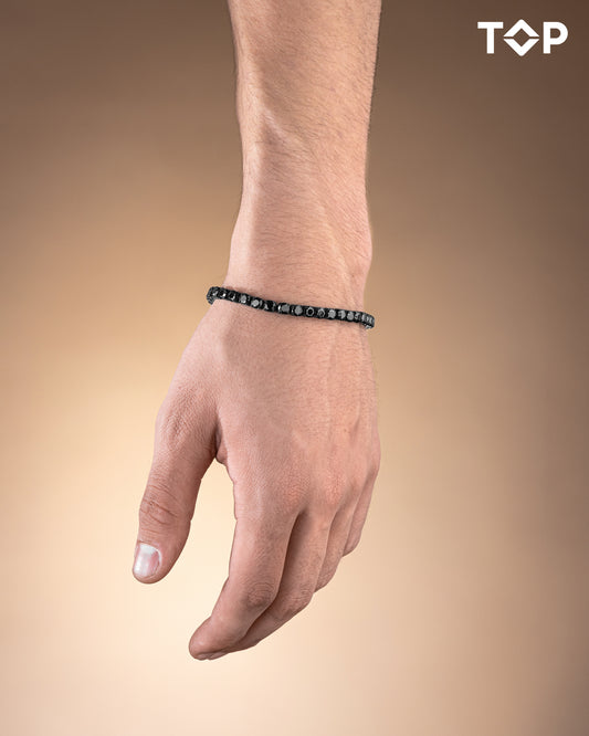 CRNA NARUKVICA SA CRNIM KAMENJEM