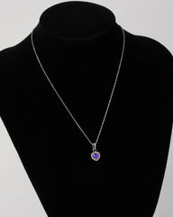 OGRLICA LJUBIČASTO SRCE SA CIRKONIMA