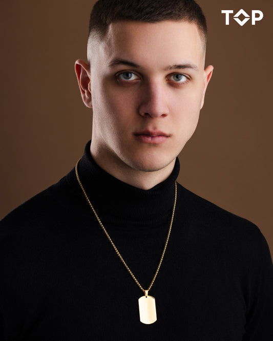 ZLATNI MILITARY LANAC I PLOČICA