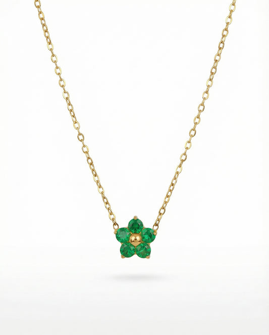 ZLATNI CVET SA ZELENIM CIRKONIMA