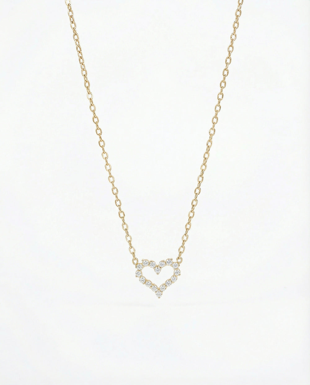 ZLATNA ELEGANTNA OGRLICA SRCE SA CIRKONIMA