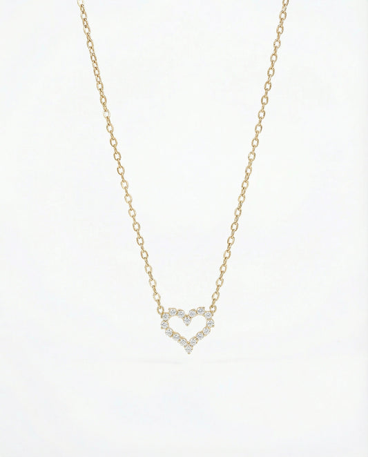ZLATNA ELEGANTNA OGRLICA SRCE SA CIRKONIMA