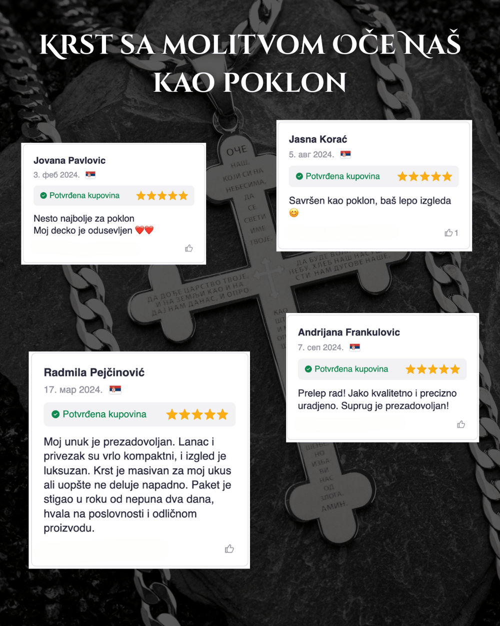 Oče Naš Krst i Elegant Ogrlica